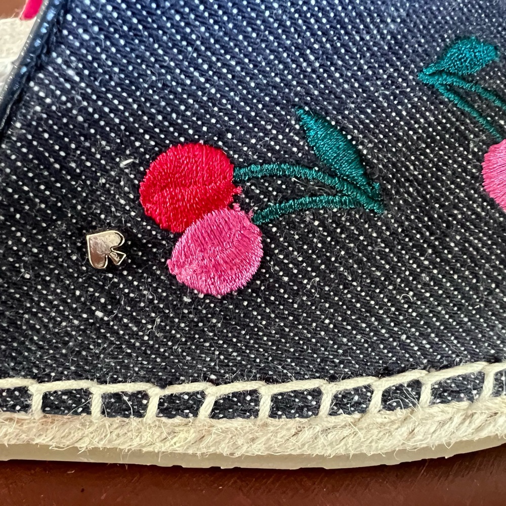 Kate Spade Rosie 2 Cherry Flat Mules Embroidered Espadrilles Women's Size 9.5 - Picture 5 of 12